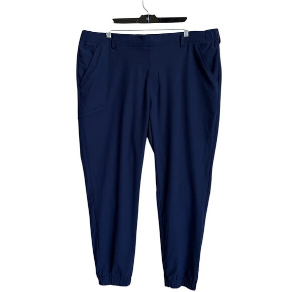 Greg Norman NEW Shark Graphic Mens XL Athleisure Pants Navy Performance Joggers - Picture 1 of 16